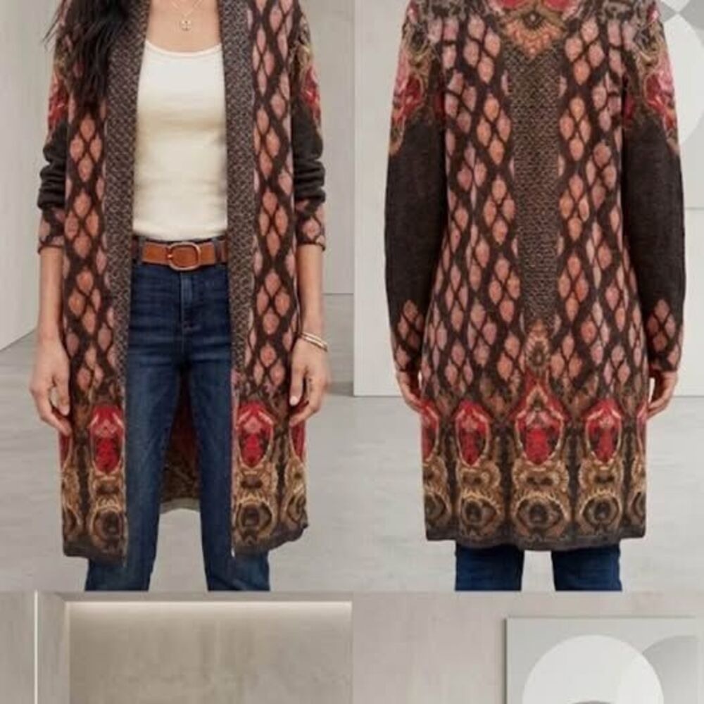 Chico's size L Longline soft Autumn Cardigan